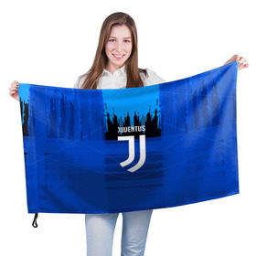 Флаг 3D с принтом FC Juventus color abstract в Тюмени, 100% полиэстер | плотность ткани — 95 г/м2, размер — 67 х 109 см. Принт наносится с одной стороны | 