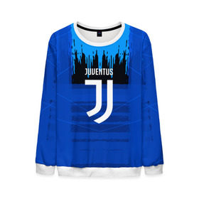 Мужской свитшот 3D с принтом FC Juventus color abstract в Тюмени, 100% полиэстер с мягким внутренним слоем | круглый вырез горловины, мягкая резинка на манжетах и поясе, свободная посадка по фигуре | Тематика изображения на принте: 