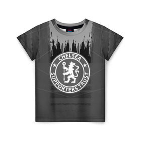 Детская футболка 3D с принтом FC Chelsea abstract color в Тюмени, 100% гипоаллергенный полиэфир | прямой крой, круглый вырез горловины, длина до линии бедер, чуть спущенное плечо, ткань немного тянется | football | soccer | челси