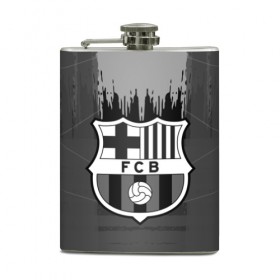 Фляга с принтом FC Barcelona abstract color в Тюмени, металлический корпус | емкость 0,22 л, размер 125 х 94 мм. Виниловая наклейка запечатывается полностью | Тематика изображения на принте: 