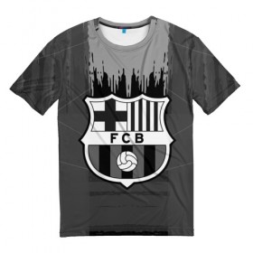 Мужская футболка 3D с принтом FC Barcelona abstract color в Тюмени, 100% полиэфир | прямой крой, круглый вырез горловины, длина до линии бедер | 