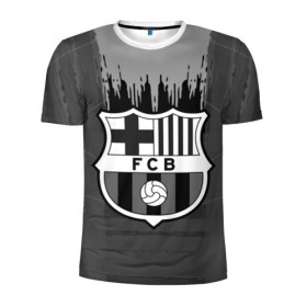 Мужская футболка 3D спортивная с принтом FC Barcelona abstract color в Тюмени, 100% полиэстер с улучшенными характеристиками | приталенный силуэт, круглая горловина, широкие плечи, сужается к линии бедра | 