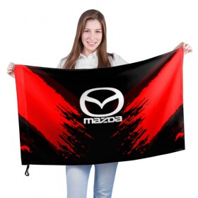 Флаг 3D с принтом MAZDA SPORT COLLECTION в Тюмени, 100% полиэстер | плотность ткани — 95 г/м2, размер — 67 х 109 см. Принт наносится с одной стороны | auto | automobile | car | machine | mazda | motor | motor car | sport car | автомашина | бренд | легковой автомобиль | мазда | марка | спортивный автомобиль | тачка