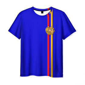 Мужская футболка 3D с принтом Армения, лента с гербом в Тюмени, 100% полиэфир | прямой крой, круглый вырез горловины, длина до линии бедер | armenia | арменин | армения | армяне | армянин | армянка | армянский | ереван | кавказ | кавказец | республика | северный