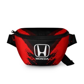 Поясная сумка 3D с принтом HONDA SPORT COLLECTION в Тюмени, 100% полиэстер | плотная ткань, ремень с регулируемой длиной, внутри несколько карманов для мелочей, основное отделение и карман с обратной стороны сумки застегиваются на молнию | auto | automobile | car | honda | machine | motor | motor car | sport car | автомашина | бренд | легковой автомобиль | марка | спортивный автомобиль | тачка | хонда