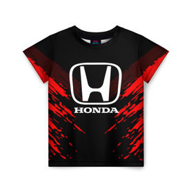 Детская футболка 3D с принтом HONDA SPORT COLLECTION в Тюмени, 100% гипоаллергенный полиэфир | прямой крой, круглый вырез горловины, длина до линии бедер, чуть спущенное плечо, ткань немного тянется | Тематика изображения на принте: auto | automobile | car | honda | machine | motor | motor car | sport car | автомашина | бренд | легковой автомобиль | марка | спортивный автомобиль | тачка | хонда