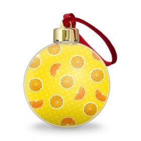 Ёлочный шар с принтом Апельсиновое настроение в Тюмени, Пластик | Диаметр: 77 мм | апельсин