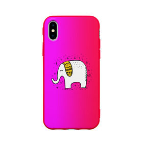 Чехол для Apple iPhone X силиконовый матовый с принтом Радужный слоник в Тюмени, Силикон | Печать на задней стороне чехла, без боковой панели | детские | животные | слон | слоник | слоны