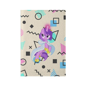 Обложка для паспорта матовая кожа с принтом My Little Pony в Тюмени, натуральная матовая кожа | размер 19,3 х 13,7 см; прозрачные пластиковые крепления | мой маленький пони | мультфильм