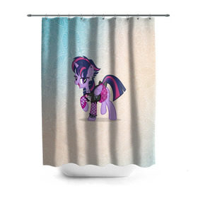 Штора 3D для ванной с принтом My Little Pony в Тюмени, 100% полиэстер | плотность материала — 100 г/м2. Стандартный размер — 146 см х 180 см. По верхнему краю — пластиковые люверсы для креплений. В комплекте 10 пластиковых колец | мой маленький пони | мультфильм