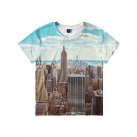 Детская футболка 3D с принтом Столица мира (Нью-Йорк) в Тюмени, 100% гипоаллергенный полиэфир | прямой крой, круглый вырез горловины, длина до линии бедер, чуть спущенное плечо, ткань немного тянется | america | new york | usa | америка | каменные джунгли | нью йорк | сша