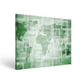 Холст прямоугольный с принтом Цифровая карта мира в Тюмени, 100% ПВХ |  | 