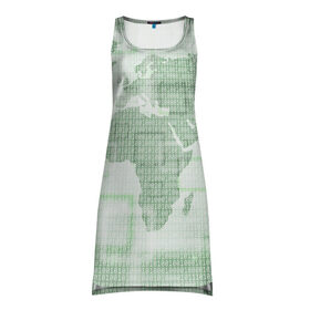 Платье-майка 3D с принтом Цифровая карта мира в Тюмени, 100% полиэстер | полуприлегающий силуэт, широкие бретели, круглый вырез горловины, удлиненный подол сзади. | 