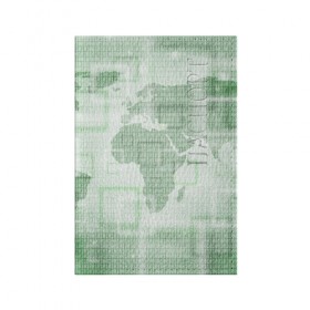Обложка для паспорта матовая кожа с принтом Цифровая карта мира в Тюмени, натуральная матовая кожа | размер 19,3 х 13,7 см; прозрачные пластиковые крепления | Тематика изображения на принте: 