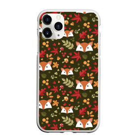 Чехол для iPhone 11 Pro матовый с принтом Лисоньки в лесу в Тюмени, Силикон |  | лиса | лисичка | лисоньки | лисы | паттерн