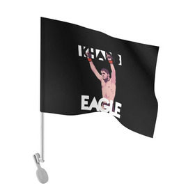 Флаг для автомобиля с принтом Хабиб Нурмагомедов II в Тюмени, 100% полиэстер | Размер: 30*21 см | eagle | khabib | nurmagamedov
