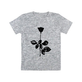 Детская футболка хлопок с принтом Depeche Mode черная роза в Тюмени, 100% хлопок | круглый вырез горловины, полуприлегающий силуэт, длина до линии бедер | depeche mode | вестник моды | депеш мод | депешмод | дэйв гаан | мартин гор | роза | энди флетчер