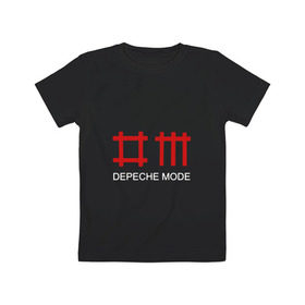 Детская футболка хлопок с принтом Depeche Mode в Тюмени, 100% хлопок | круглый вырез горловины, полуприлегающий силуэт, длина до линии бедер | Тематика изображения на принте: depeche mode | альтернативный | вестник моды | депеш мод | депешмод | дэйв гаан | индастриал | мартин гор | музыка | новая волна | роза | рок | синти поп | электроник | энди флетчер