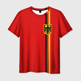 Мужская футболка 3D с принтом Германия, лента с гербом в Тюмени, 100% полиэфир | прямой крой, круглый вырез горловины, длина до линии бедер | de | deutschland | ger | герб | германия | германский | немецкий | республика | федеративная | фрг