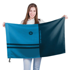 Флаг 3D с принтом Chrysler в Тюмени, 100% полиэстер | плотность ткани — 95 г/м2, размер — 67 х 109 см. Принт наносится с одной стороны | chrysler |   | авто | крайслер | машина