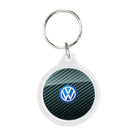 Брелок круглый с принтом Volkswagen SPORT в Тюмени, пластик и полированная сталь | круглая форма, металлическое крепление в виде кольца | Тематика изображения на принте: 