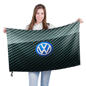 Флаг 3D с принтом Volkswagen SPORT в Тюмени, 100% полиэстер | плотность ткани — 95 г/м2, размер — 67 х 109 см. Принт наносится с одной стороны | 