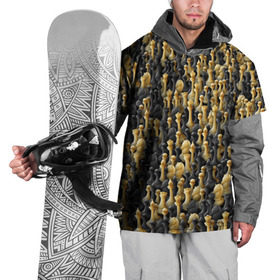 Накидка на куртку 3D с принтом Шахматы в Тюмени, 100% полиэстер |  | игра | настолка | настольная | паттерн | пешка | толпа | ферзь | фигуры