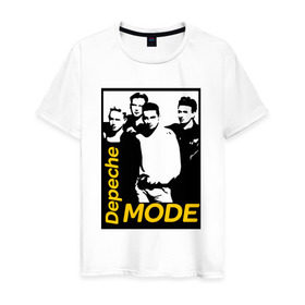 Мужская футболка хлопок с принтом Группа Depeche Mode в Тюмени, 100% хлопок | прямой крой, круглый вырез горловины, длина до линии бедер, слегка спущенное плечо. | depeche mode | альтернативный | вестник моды | депеш мод | депешмод | дэйв гаан | индастриал | мартин гор | музыка | новая волна | роза | рок | синти поп | электроник | энди флетчер