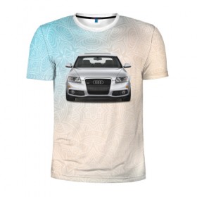 Мужская футболка 3D спортивная с принтом Audi rs4 в Тюмени, 100% полиэстер с улучшенными характеристиками | приталенный силуэт, круглая горловина, широкие плечи, сужается к линии бедра | Тематика изображения на принте: audi | авто | автомобиль | ауди