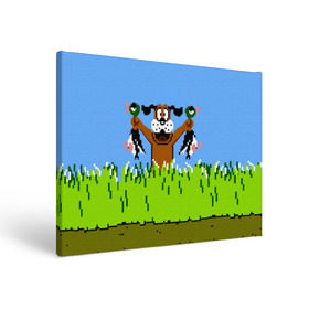 Холст прямоугольный с принтом Duck Hunt в Тюмени, 100% ПВХ |  | 8 bit | 8 бит | dendy | dog | duck | hunt | nes | nintendo | oldschool | pixel art | денди | игра | нинтендо | охота | собака