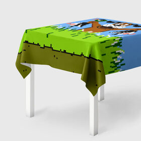 Скатерть 3D с принтом Duck Hunt в Тюмени, 100% полиэстер (ткань не мнется и не растягивается) | Размер: 150*150 см | 8 bit | 8 бит | dendy | dog | duck | hunt | nes | nintendo | oldschool | pixel art | денди | игра | нинтендо | охота | собака