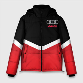 Мужская зимняя куртка 3D с принтом Audi Black & Red в Тюмени, верх — 100% полиэстер; подкладка — 100% полиэстер; утеплитель — 100% полиэстер | длина ниже бедра, свободный силуэт Оверсайз. Есть воротник-стойка, отстегивающийся капюшон и ветрозащитная планка. 

Боковые карманы с листочкой на кнопках и внутренний карман на молнии. | audi | ауди | кольца | красный | машина | черный