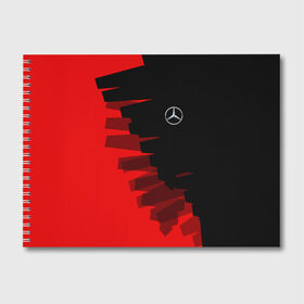 Альбом для рисования с принтом MERCEDES BENZ SPORT в Тюмени, 100% бумага
 | матовая бумага, плотность 200 мг. | amg | auto | mercedes | авто | автомобиль | автомобильные | амг | бренд | марка | машины | мерседес