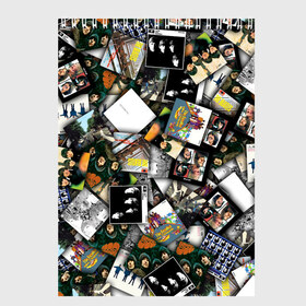 Скетчбук с принтом The Beatles Дискография в Тюмени, 100% бумага
 | 48 листов, плотность листов — 100 г/м2, плотность картонной обложки — 250 г/м2. Листы скреплены сверху удобной пружинной спиралью | джон леннон | джордж харрисон | паттерн | пол маккартни | ринго старр