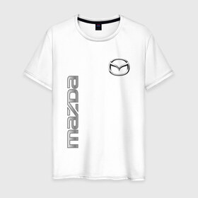 Мужская футболка хлопок с принтом Mazda в Тюмени, 100% хлопок | прямой крой, круглый вырез горловины, длина до линии бедер, слегка спущенное плечо. | mazda | автомобиль | мазда