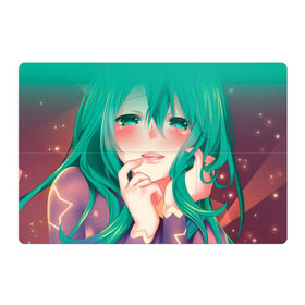 Магнитный плакат 3Х2 с принтом Miku Ahegao в Тюмени, Полимерный материал с магнитным слоем | 6 деталей размером 9*9 см | вокалоид | зеленоволосая девушка | мику ахегао | хатсуне мику