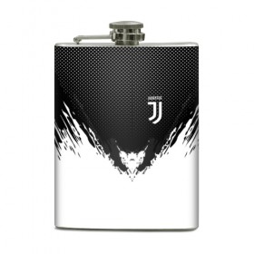 Фляга с принтом Juventus black 2018 в Тюмени, металлический корпус | емкость 0,22 л, размер 125 х 94 мм. Виниловая наклейка запечатывается полностью | 