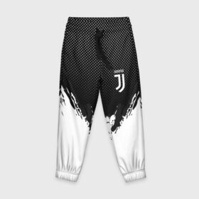 Детские брюки 3D с принтом Juventus black 2018 в Тюмени, 100% полиэстер | манжеты по низу, эластичный пояс регулируется шнурком, по бокам два кармана без застежек, внутренняя часть кармана из мелкой сетки | Тематика изображения на принте: 