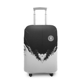 Чехол для чемодана 3D с принтом Chelsea black 2018 в Тюмени, 86% полиэфир, 14% спандекс | двустороннее нанесение принта, прорези для ручек и колес | football | soccer | челси
