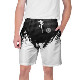 Мужские шорты 3D с принтом Chelsea black 2018 в Тюмени,  полиэстер 100% | прямой крой, два кармана без застежек по бокам. Мягкая трикотажная резинка на поясе, внутри которой широкие завязки. Длина чуть выше колен | football | soccer | челси