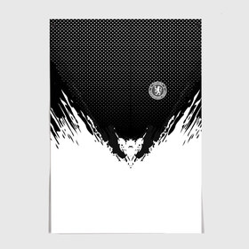 Постер с принтом Chelsea black 2018 в Тюмени, 100% бумага
 | бумага, плотность 150 мг. Матовая, но за счет высокого коэффициента гладкости имеет небольшой блеск и дает на свету блики, но в отличии от глянцевой бумаги не покрыта лаком | football | soccer | челси