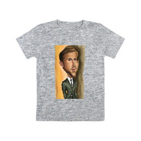 Детская футболка хлопок с принтом Райан Гослинг в Тюмени, 100% хлопок | круглый вырез горловины, полуприлегающий силуэт, длина до линии бедер | ryan gosling | актер | райан гослинг