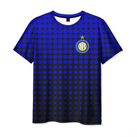 Мужская футболка 3D с принтом Интер в Тюмени, 100% полиэфир | прямой крой, круглый вырез горловины, длина до линии бедер | football | futbol | inter | milan | sport | интер | клуб | милан | спорт | футбол