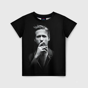 Детская футболка 3D с принтом Ryan Gosling в Тюмени, 100% гипоаллергенный полиэфир | прямой крой, круглый вырез горловины, длина до линии бедер, чуть спущенное плечо, ткань немного тянется | Тематика изображения на принте: ryan gosling | актер | райан гослинг