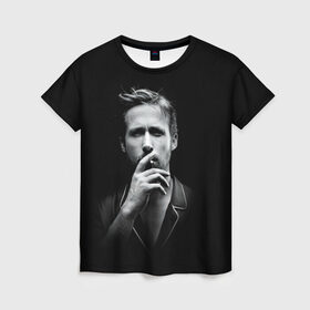 Женская футболка 3D с принтом Ryan Gosling в Тюмени, 100% полиэфир ( синтетическое хлопкоподобное полотно) | прямой крой, круглый вырез горловины, длина до линии бедер | ryan gosling | актер | райан гослинг