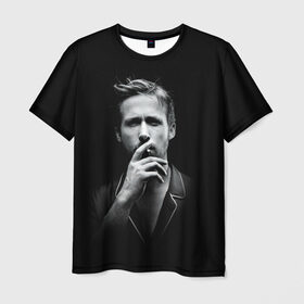 Мужская футболка 3D с принтом Ryan Gosling в Тюмени, 100% полиэфир | прямой крой, круглый вырез горловины, длина до линии бедер | Тематика изображения на принте: ryan gosling | актер | райан гослинг