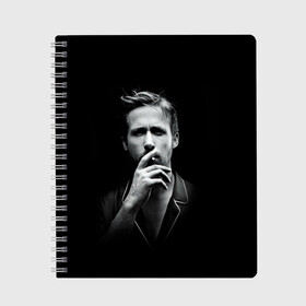 Тетрадь с принтом Ryan Gosling в Тюмени, 100% бумага | 48 листов, плотность листов — 60 г/м2, плотность картонной обложки — 250 г/м2. Листы скреплены сбоку удобной пружинной спиралью. Уголки страниц и обложки скругленные. Цвет линий — светло-серый
 | ryan gosling | актер | райан гослинг