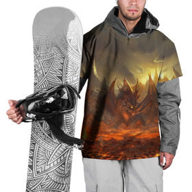 Накидка на куртку 3D с принтом Fire Dragon в Тюмени, 100% полиэстер |  | goddess of destruction | line age | line age ii | lineage ii | линейка