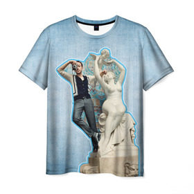 Мужская футболка 3D с принтом Райан Гослинг_11 в Тюмени, 100% полиэфир | прямой крой, круглый вырез горловины, длина до линии бедер | ryan gosling | актер | райан гослинг