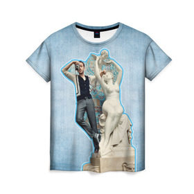 Женская футболка 3D с принтом Райан Гослинг_11 в Тюмени, 100% полиэфир ( синтетическое хлопкоподобное полотно) | прямой крой, круглый вырез горловины, длина до линии бедер | ryan gosling | актер | райан гослинг